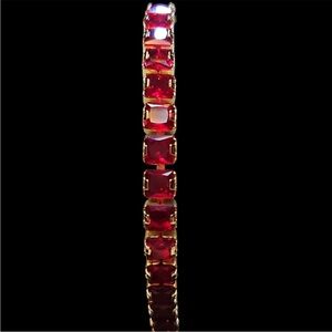 Swarovski Ruby Red Crystal Gold Bracelet with Adjustable closure NWT